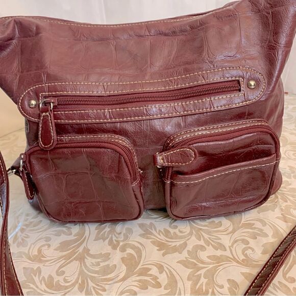 Multisac Crossbody Large Handbag Many Compartments Vegan Leather NWOT Gorgeous - Picture 3 of 10